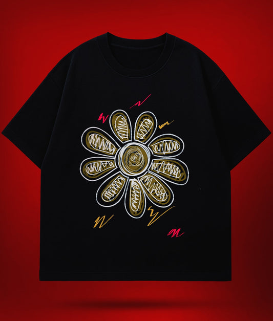 Black Flower - Oversized GrayPop