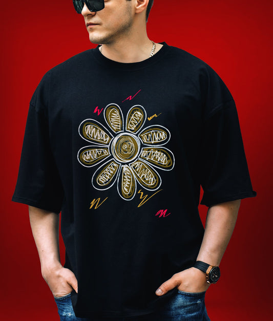Black Flower - Oversized GrayPop
